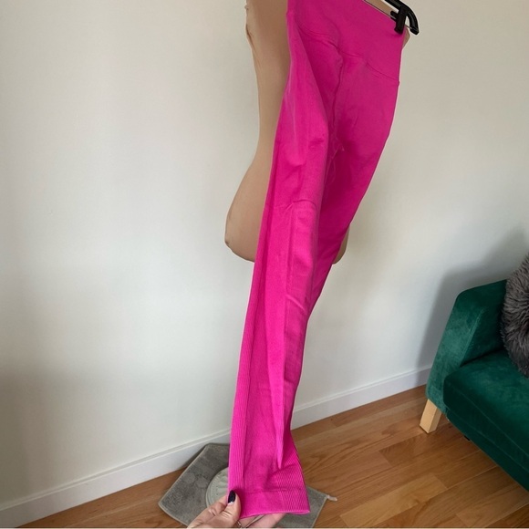 Athleta Hot Pink Aurora Seamless Ribbed High Rise Tight Leggings 533472 EUC XS - Picture 6 of 11